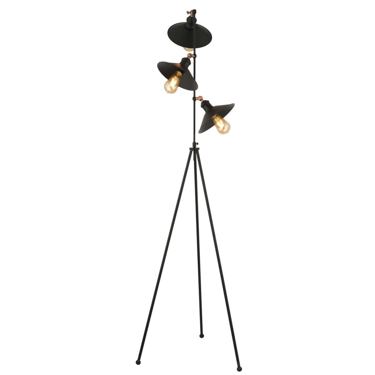 Apliqa Violet 3lü Siyah Modern Tasarım Retro 3 Ayaklı Abajur Lamba Metal Lambader