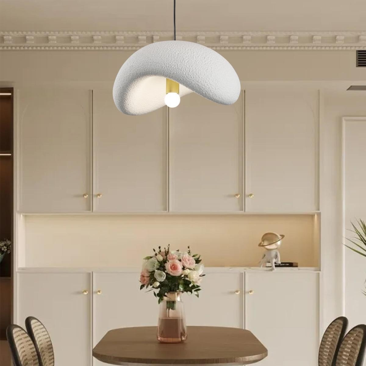 Apliqa Voliny Tekli Beyaz Beton Modern Sarkıt Oturma Odası Salon Sarkıt Avize