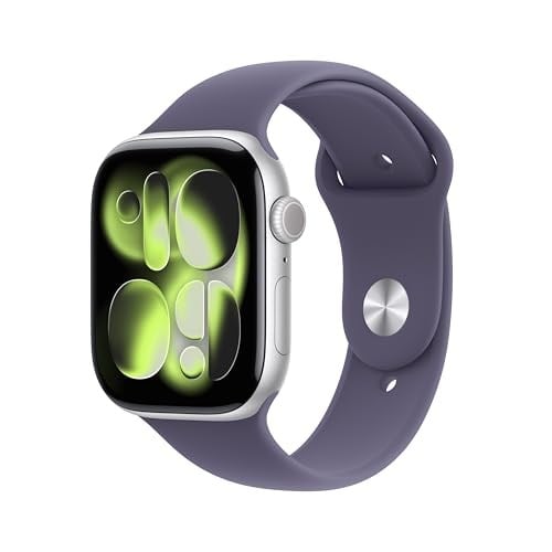 Apple Watch Series 11 GPS + Cellular 46 mm Gümüş Rengi Alüminyum Kasa Akıllı Saat ve Sis Moru Spor Kordon - S/M. Uyku Skoru, - Seçenekler: Spor Kordon, Milano Loop, kasa 42 mm, kasa 46 mm, S/M, M/L...