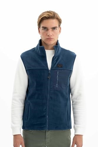 Ar-ma Erkek Polar Yelek Regular Fit Tam Fermuarlı%100 Polyester Softech Kışlık Cepli Baskısız K26424674201 İndigo-İ1