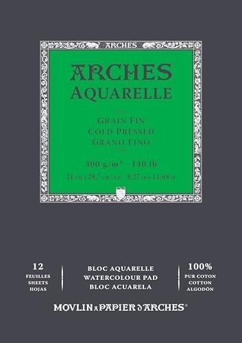 Arches Suluboya Defteri, 21 X 29, 7Cm, 12 Sayfa, 300Gr