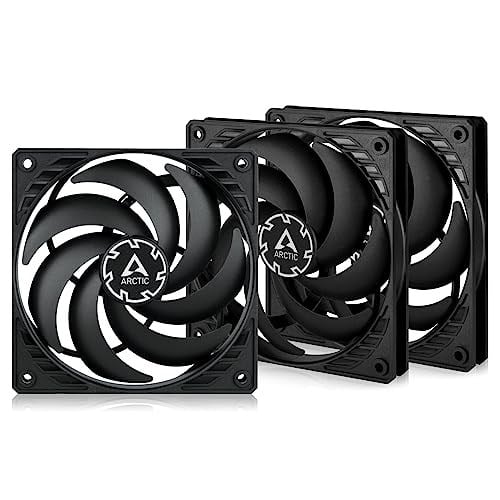ARCTIC P12 İnce PWM PST (3 Adet) - 120 mm Fan, PWM Paylaşım Teknolojisi, Statik Basınç, PST Bağlantısı, Hız 300-2100 RPM - Siyah
