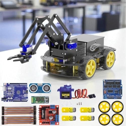 Arduino ile Uyumlu 4WD Robot Kollu Full Set - CRANE