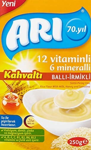 ARI Mama 12 Vitaminli 6 Mineralli Sütlü Ballı İrmikli Pirinçli,250 Gr - Seçenekler: 200 gr, 250 gr