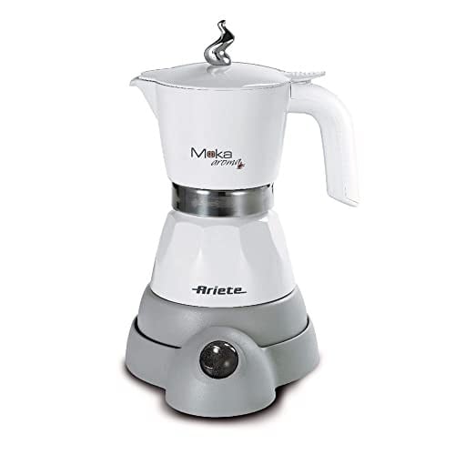 Ariete 1358 Moka Aroma – Elektrikli Kahve Makinesi, 2 – 4 Fincan İçin, 400 W, Otomatik Kapanma, 30°'de Sıcak Tutma Fonksiyonu, Beyaz