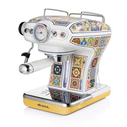Ariete Positano Espresso Kahve Makinesi 1389/1P - Maxi Cappuccino Cihazı, Süt Köpürtme Başlığı, 850 Watt, 0,9 Litre Çıkarılabilir Su Tankı, Çıkarılabilir Damlama Tepsisi ve Bardak Tutucu