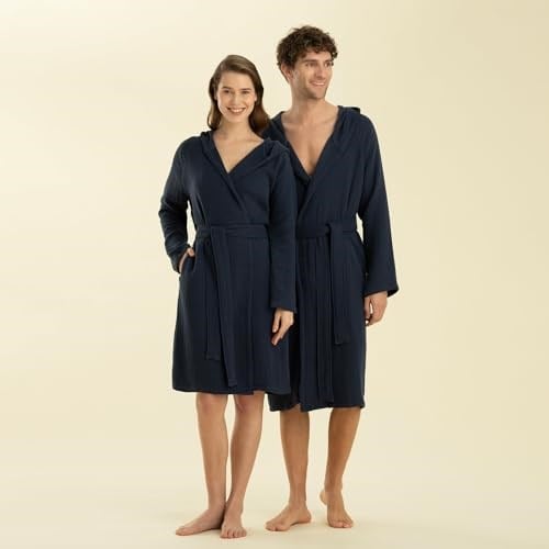 Armin Unisex Bornoz Marin Mavi