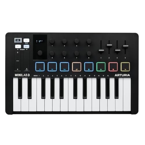 Arturia Minilab 3 Black, Klavye, Siyah Beyaz