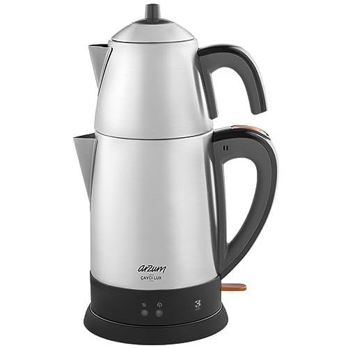 Arzum AR3051-INX Çaycı Lux Çay Makinesi Paslanmaz Çelik, 1.8 Litre, 1800 Watt, Çok Renkli