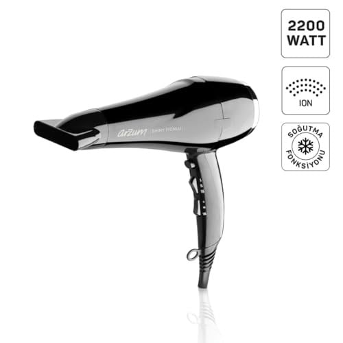 Arzum AR5007 Shiny İyonlu Saç Kurutma Makinesi, 2200W, Siyah