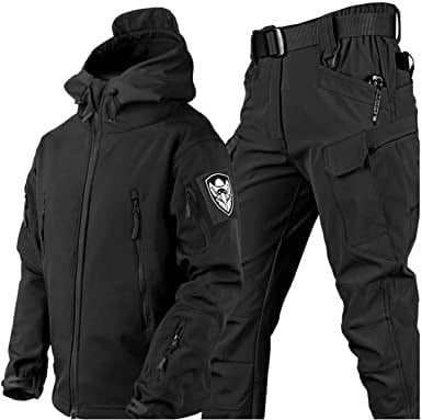 Askeri taktik erkek dövüş üniforması su geçirmez ordu savaş kıyafeti seti, kamuflaj softshell ceket, pantolon, av kıyafeti - Bedenler: S, M, L, XL, XXL