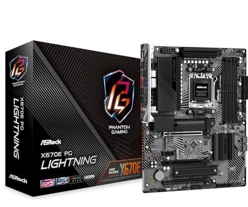 ASRock X670E PG Lightning ATX Anakart AMD AM5 Ryzen 8000 ve 7000, DDR5, 4x M.2 SSD, 4K 120Hz, AMD Expo, USB Type-C