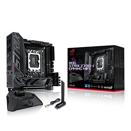 ASUS ROG Strix Z790-I Oyun WiFi 6E LGA 1700 (Intel®13. ve 12. Nesil) mini-ITX oyun anakart (PCIe5.0, DDR5,10+1 güç aşamaları, Thunderbolt 4,2.5GbLAN, USB 3.2 Gen 2x2 ön panel Tip-C, 2x M.2/NV. Me SSD)