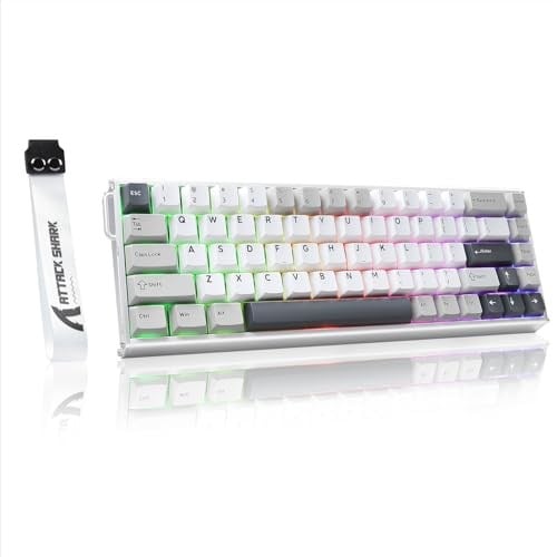 ATTACK SHARK X68MAX HE Manyetik Anahtarlı Hızlı Tetik Alüminyum Kablolu Oyun Klavyesi, 0,005 mm RT Hassasiyet, Ayarlanabilir Çalıştırma, 8 KHz, 0,08 ms Gecikme, RGB (Beyaz)