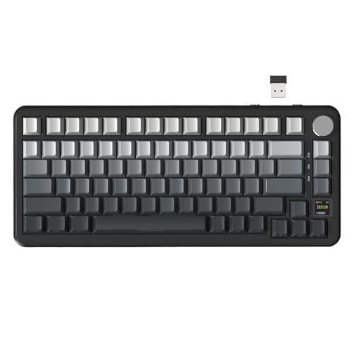 ATTACK SHARK X85PRO 75% Kablosuz Mekanik Klavye – TFT Ekran, Gasket Yapı, RGB Işıklandırma, Hot-Swap, 4000mAh Pil, BT/2.4G/USB-C Üçlü Bağlantı, QMK Desteği – Moonlit
