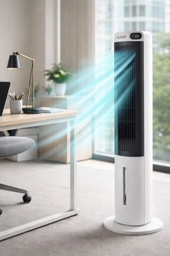 Auhma ACFN07 70W Sulu Soğutucu Kule Tipi Vantilatör - 3L Su Tankı, Uzaktan Kumandalı, LED Ekranlı