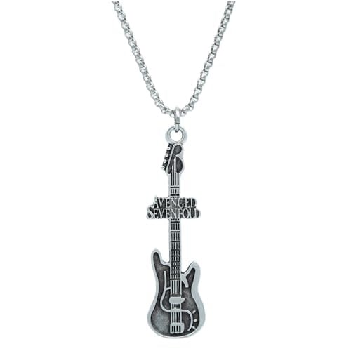 Avenged Sevenfold Elektro Gitar Örme Zincir Kolye - Gümüş Kaplama - Erkek Kadın Kolye - No:1562