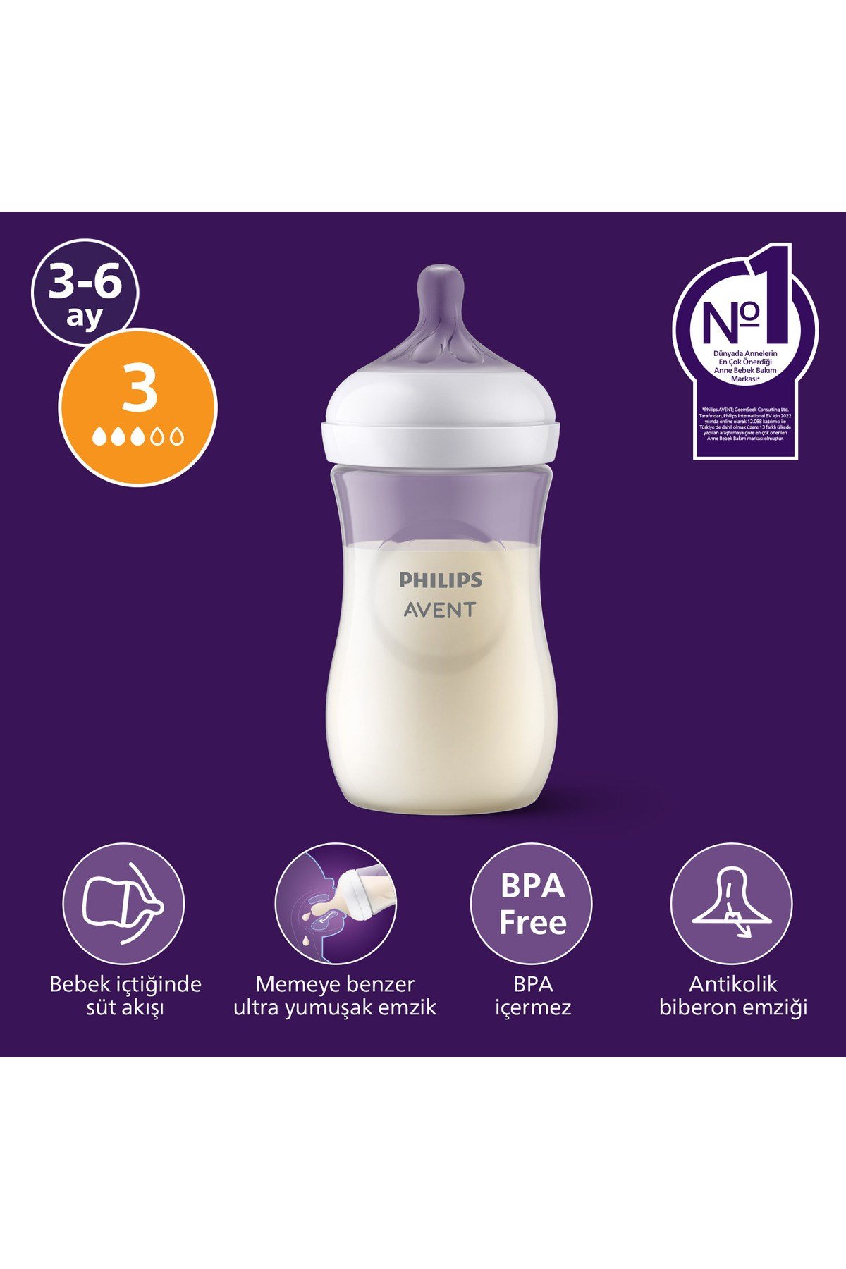 Avent 330 Ml. Doğal Tepkili Pp Biberon