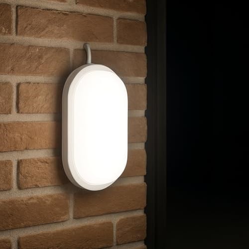 Aydos 15W IP65 Oval Beyaz LED Tavan ve Duvar Lambası | 6500K Beyaz Işık | Su ve Toz Geçirmez Banyo Bahçe Balkon Aydınlatma Armatürü | Yüzeye Monte, 1500 Lümen (220V)