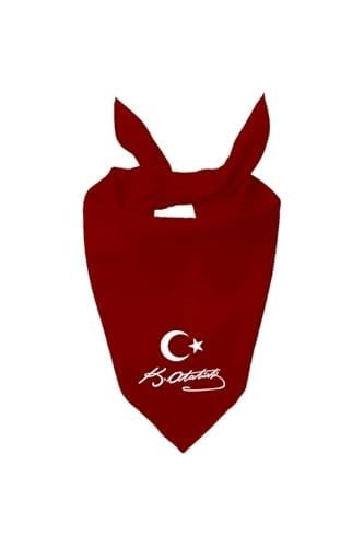Ayyıldız Ve K.Atatürk Imzalı Tasarım Tek Renk Fular