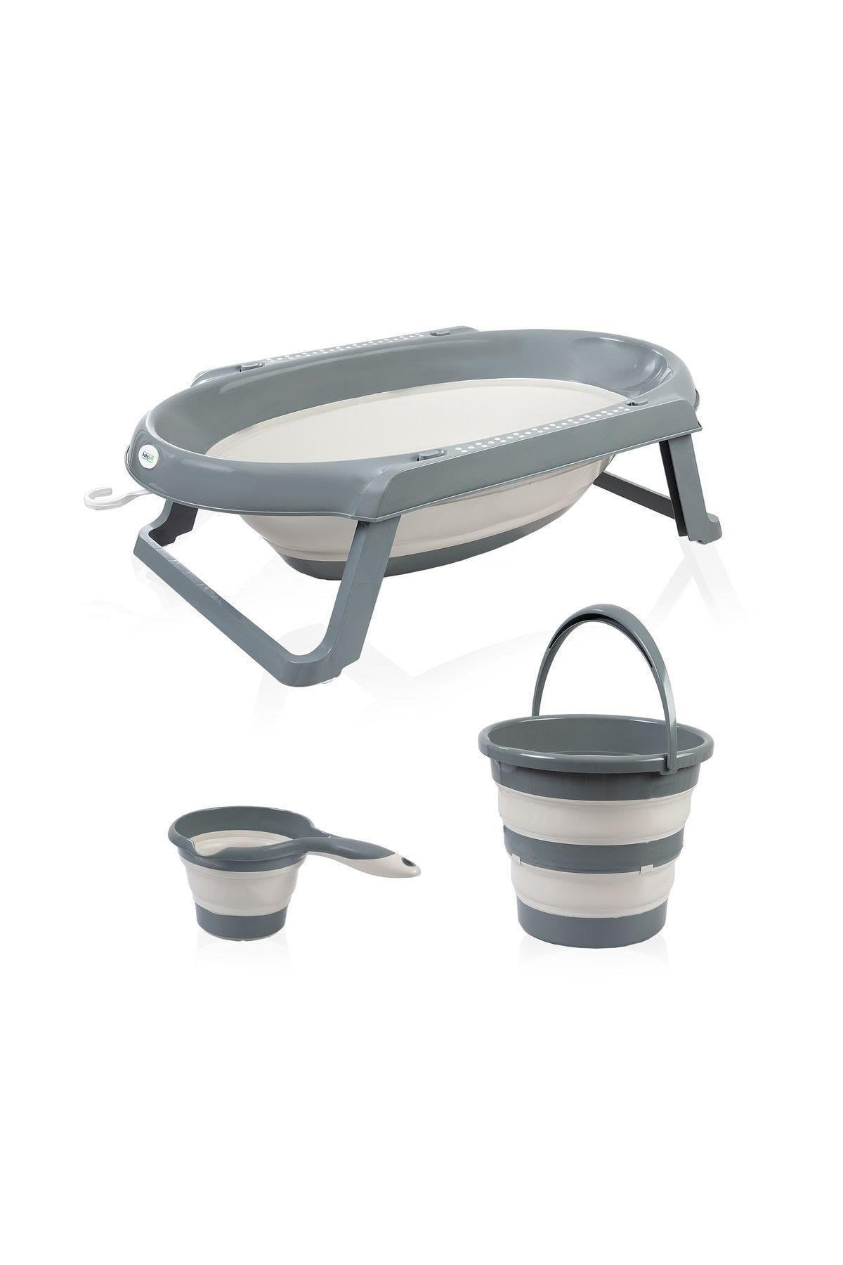 Babyjem Katlanabilir Banyo 3'lü Set/ Antrasit