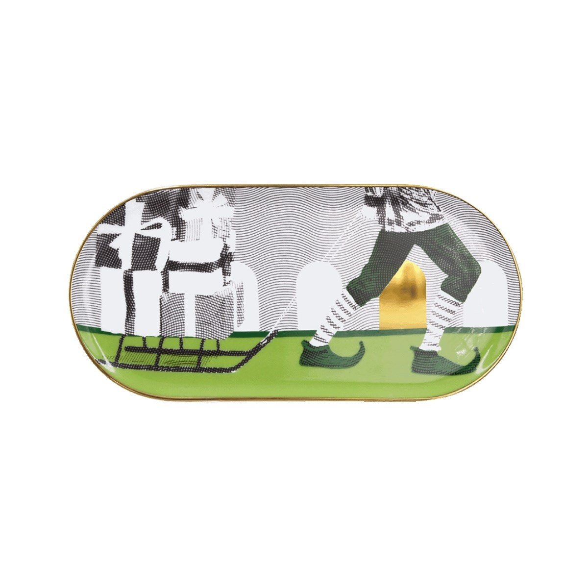 Baci Milano Elf Co Oval Tepsi Yeşil