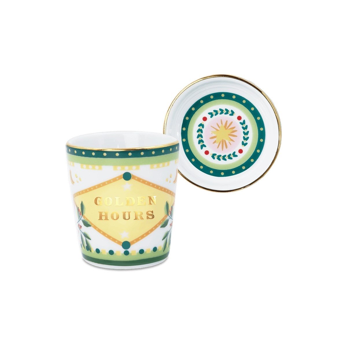 Baci Milano Mamma Mia Golden Hours Tabaklı/Kapaklı Espresso Fincan