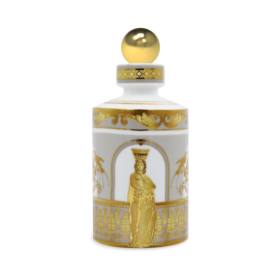 Baci Milano Minerva Midi Altın Kapaklı Fuşya Porselen Şişe ve Difüzör Ø 7 cm, H 15,5 cm