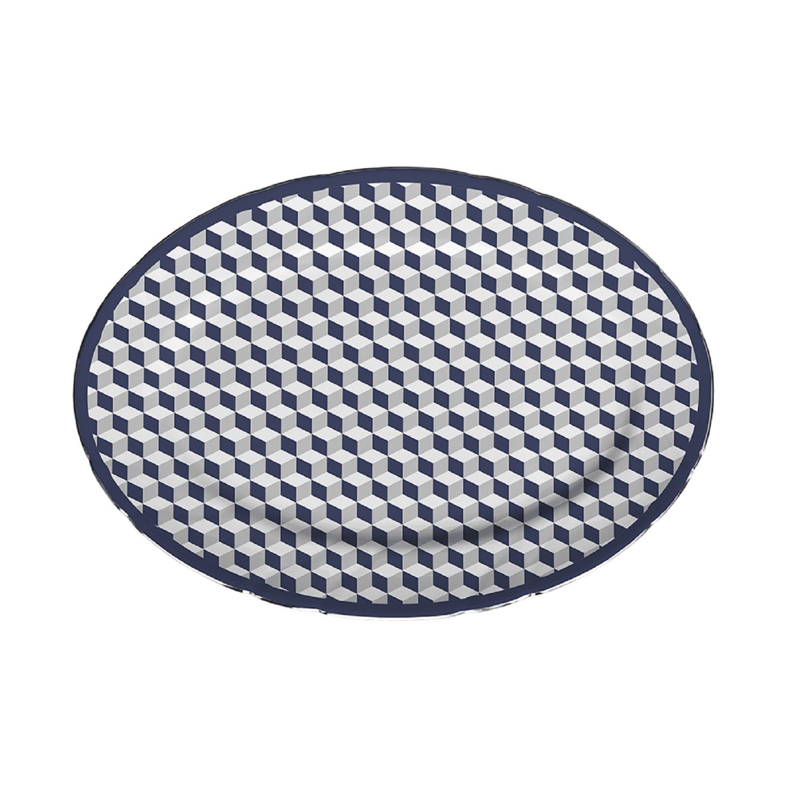 Baci Milano Versailles Porselen Oval Servis Tabağı 26 cm x 36 cm Mavi