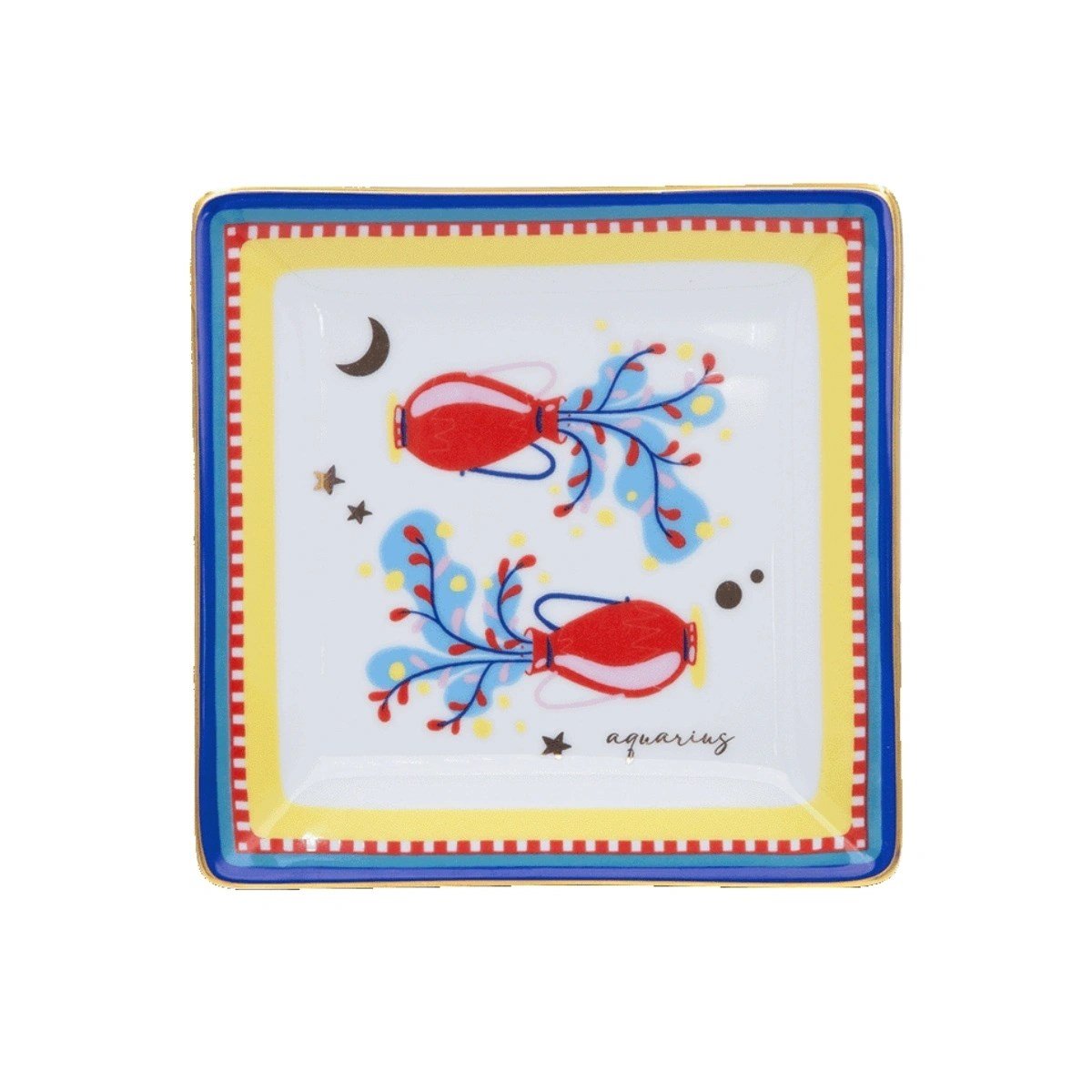 Baci Milano Zodiac Vibe Kova Burcu Kare Tabak 15 cm x 15 cm