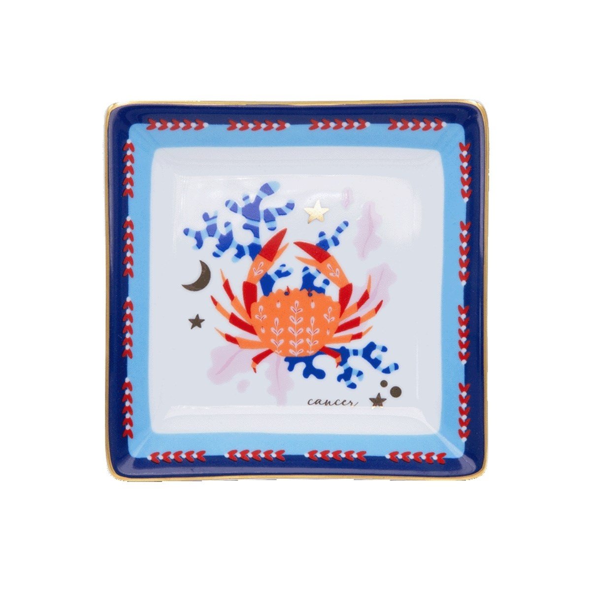 Baci Milano Zodiac Vibe Yengeç Burcu Kare Tabak 15 cm x 15 cm