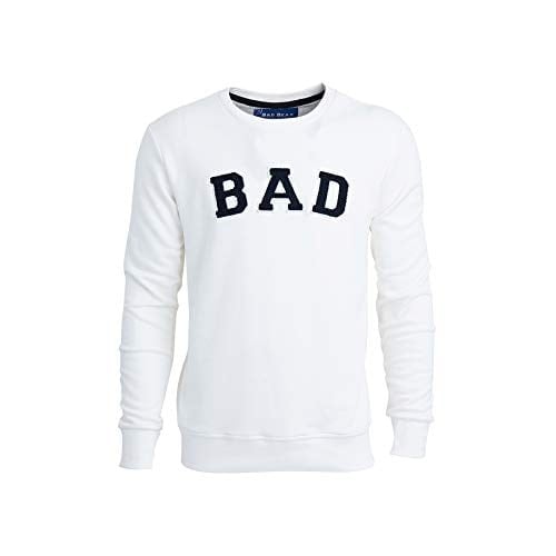 Bad Bear Bisiklet Yaka Uzun Kollu Cepsiz Nakışlı Normal Kalıp Beyaz Erkek Sweatshirt L