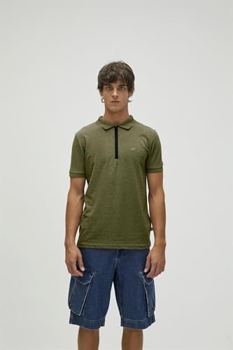 Bad Bear Cord Haki Yeşil Polo Yaka Fermuarlı Erkek T-Shirt