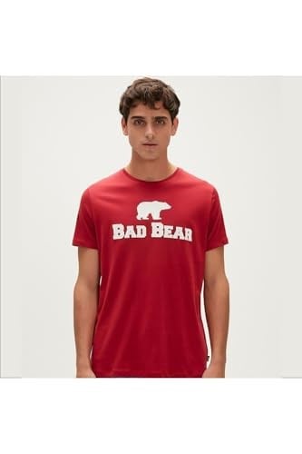 Bad Bear Erkek Kırmızı Bisiklet Yaka Tişört, 3XL, 190107002-LVAOS