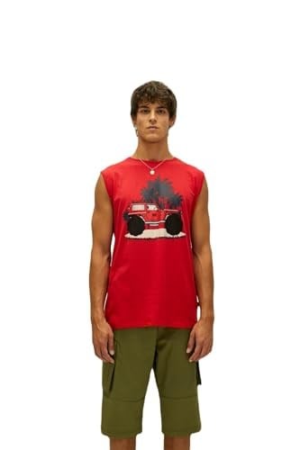 Bad Bear Erkek Parlak Kırmızı Atlet Days Off Tank-Top
