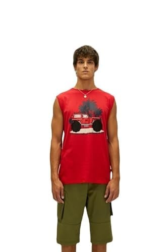 Bad Bear Erkek Parlak Kırmızı Atlet Days Off Tank-Top
