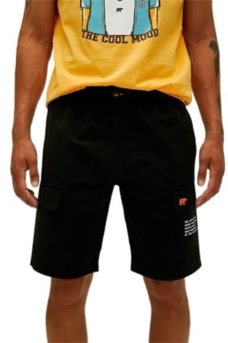 Bad Bear Normal Bel Baskılı Siyah Erkek Kargo Şort - 22.01.11.001 Albany Short S