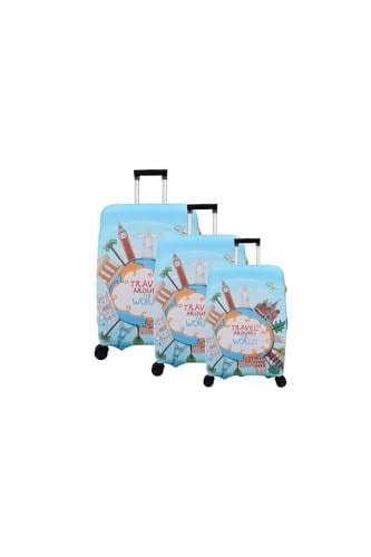 Bagacar Travel Büyük Orta Kabin Boy Için 3 Lü Valiz Kılıfı