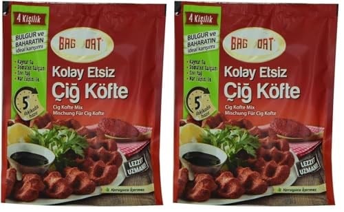 Bağdat Kolay Etsiz Çiğ Köfte Bulgur ve Baharat Karışımı 4 Kişilik 120 g 2li paket - Seçenekler: 12 cm x 16 cm x 1 cm, 12 cm x 16 cm x 1 cm (2 paketi)