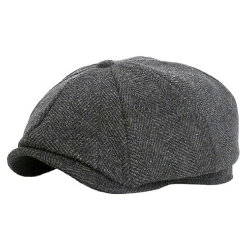 Balık Sırtı Koyu Gri Kışlık Kaşe Kumaş Peaky Blinders Erkek Şapka Kasket arenNM449