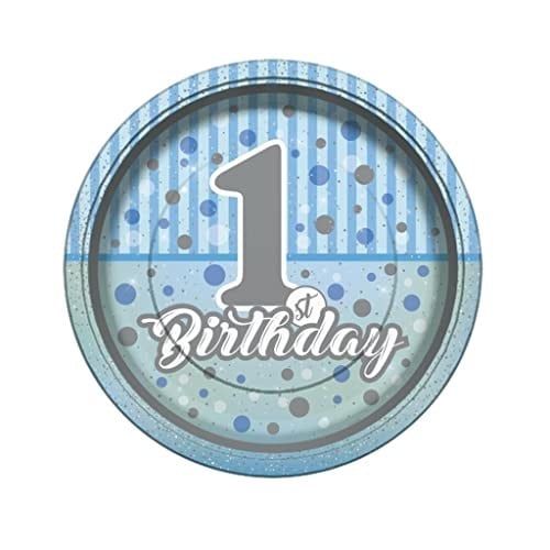 BALONEVİ Tabak Pırıltı Fırst Bırthday Erkek