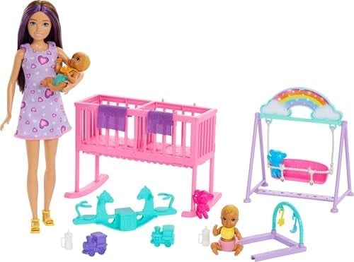 Barbie Skipper İkiz Bebekler Bakımı Oyun Seti Barbie Skipper İkiz Bebekler Bakımı Oyun Seti, ikiz bebek odası oyun seti ve aksesuarlar HXM99