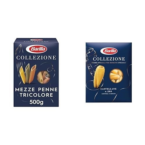 Barilla Mezze Penne Tricolore (Üç Renkli Kalem) Makarna 500 Gr ve Barilla Castellane Makarna 500 Gr