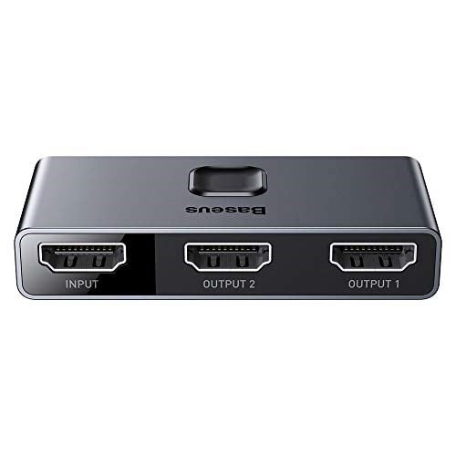 Baseus Matrix 2 in 1 Çok Fonksiyonlu Bilgisayar/Telefon HDMI Hub Adaptörü, Koyu Gri, HDMI Giriş Çıkış 4K & ARC, 4K 60 Hz Destekli, Seyahat Boy