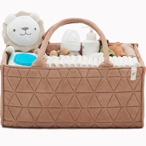 Bebek Bezi Caddy Organizatörü, Kız ve Erkek İstasyonu Değiştirmek için Yumuşak Kreş Saklama Sepeti - Bebek Kayıt Defteri Olması Gerekenler, Yenidoğan Temelleri - Bebek Duşları için Hediye, Araba Caddy