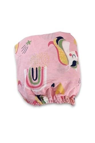 Bebek Özel%100 Pamuklu Lastikli Çarşaf 70x140 cm, Pembe Unicorn