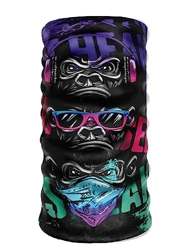 Bebo Store Extreme Spor Motor Ve Bisiklet Kullananlara Özel Desenli Buff Boyunluk Bandana Balaklava - 3 Maymun