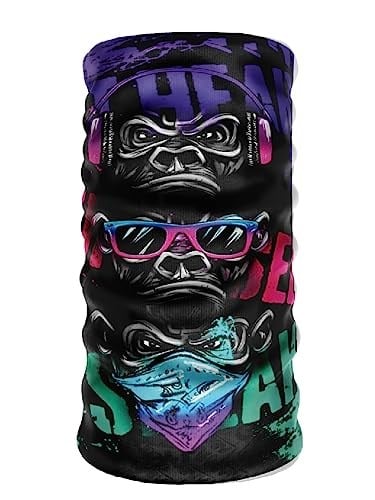 Bebo Store Extreme Spor Motor Ve Bisiklet Kullananlara Özel Desenli Buff Boyunluk Bandana Balaklava - 3 Maymun