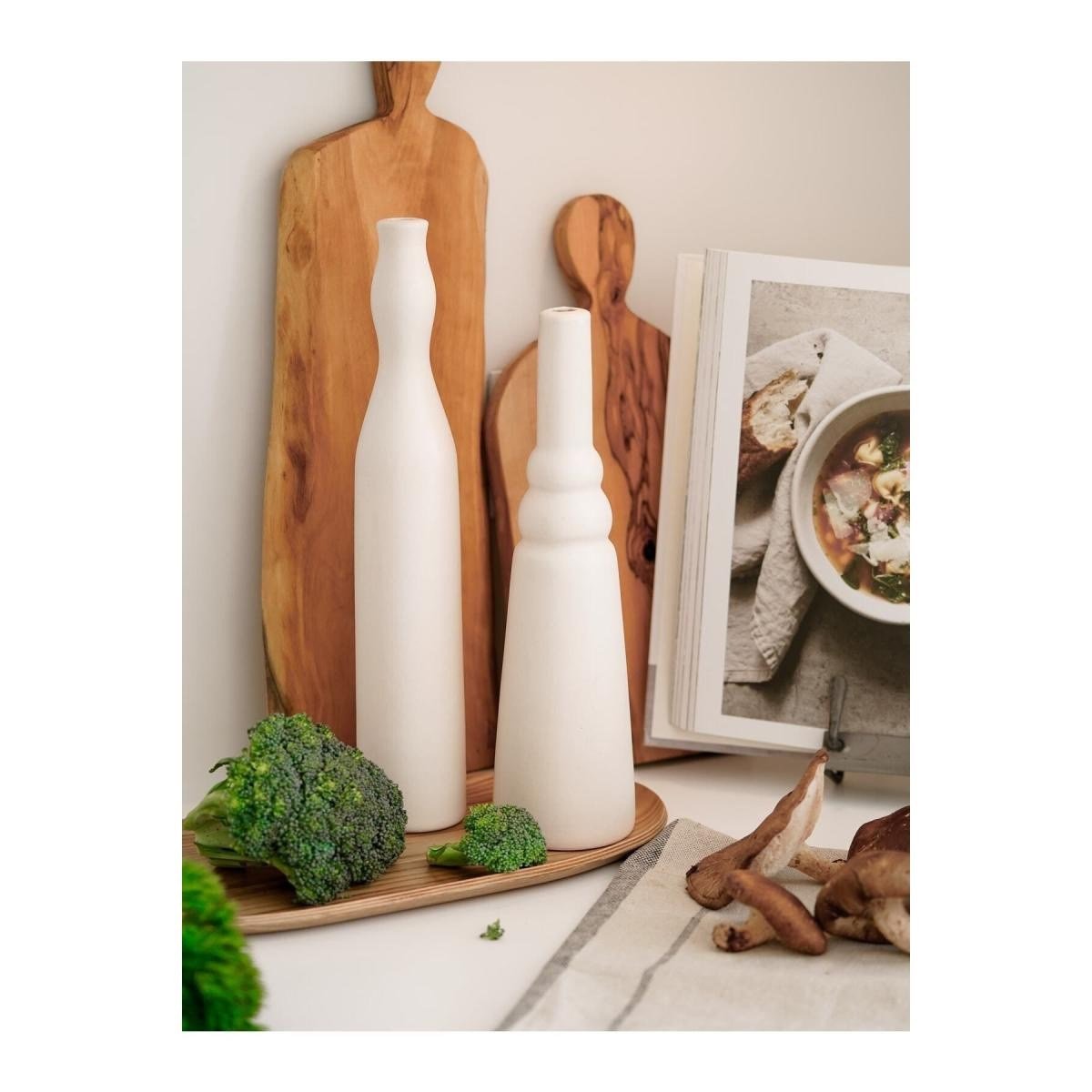 Beige & Stone Morandi Pure 2'li Set Vazo, Dekoratif Obje