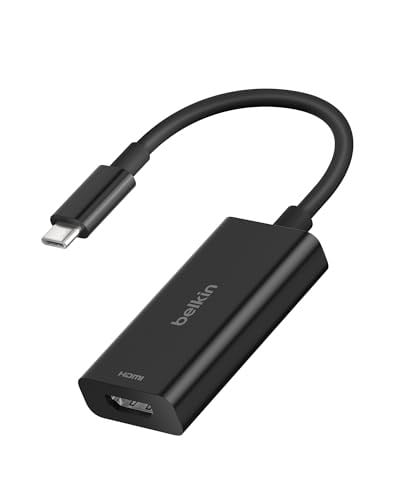 Belkin USB-C - HDMI 2.1 adaptörü, 11 cm kablo, 60 Hz'de 8K, 120 Hz'de 4K, HDR, HBR3, DSC, HDCP 2.2, 